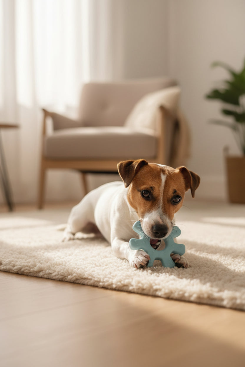 Lightweight silicone star toy for indoor and outdoor dog play