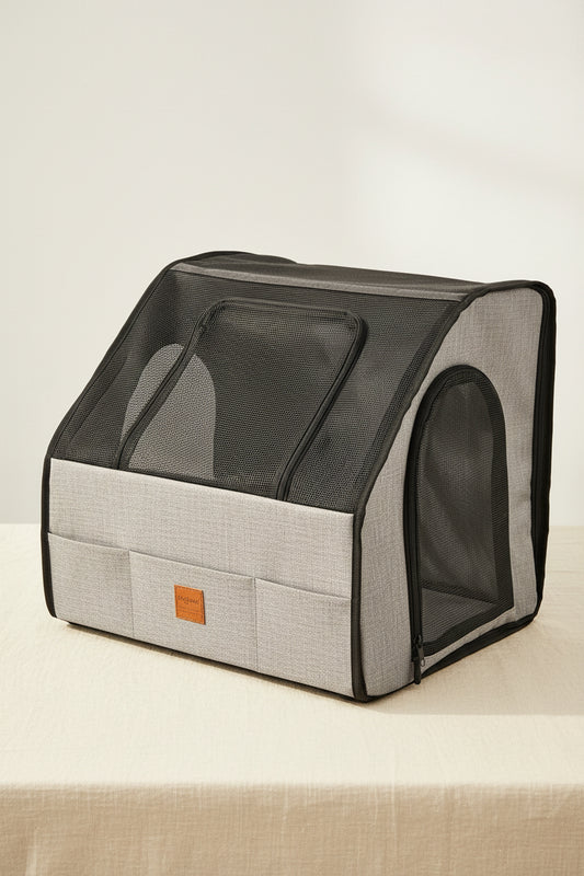 Foldable waterproof dog car seat with breathable mesh sides
