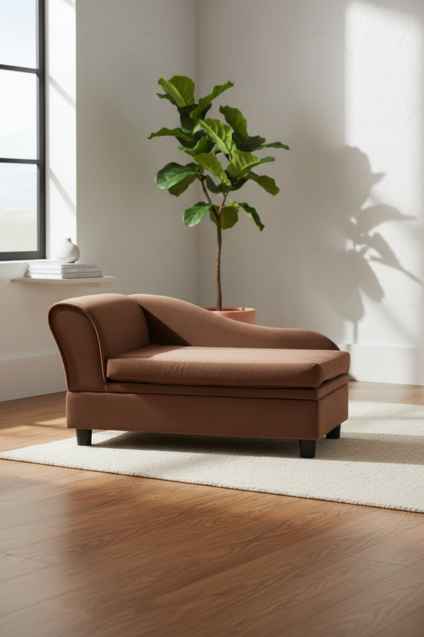 Chaise Lounge Pet Bed with Hidden Storage | Cats & Small Dogs