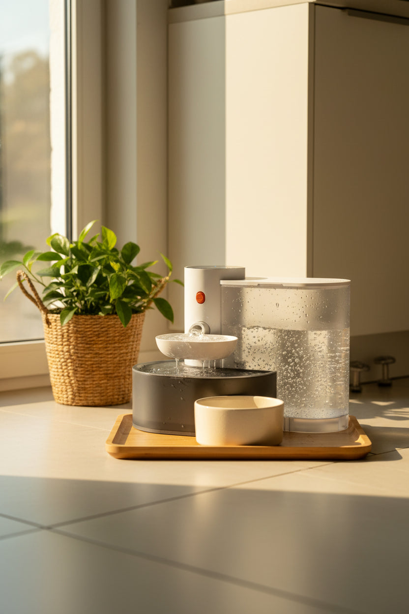 Three-liter automatic water dispenser for cats and small dogs